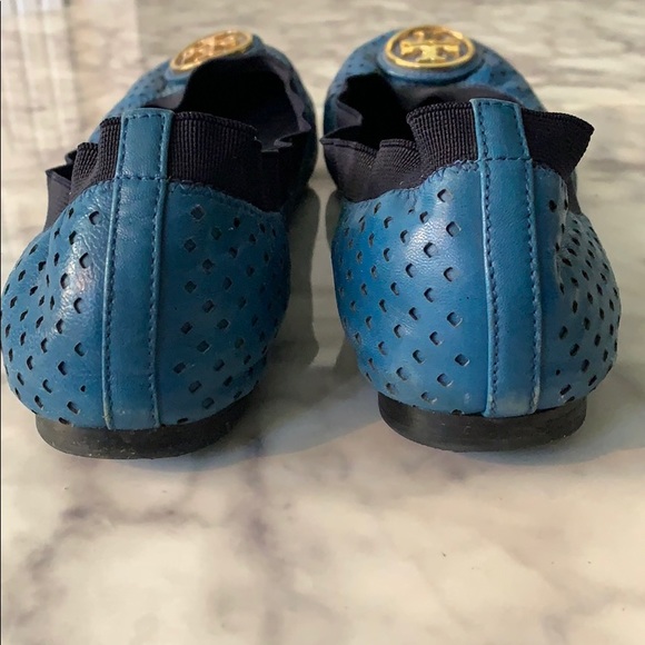 Tory Burch blue ballerina flat slip on shoe 8 - Picture 3 of 10
